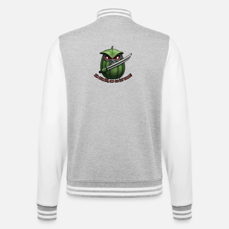 Lame Ninja Pastèque - Veste Teddy - gris chiné / blanc