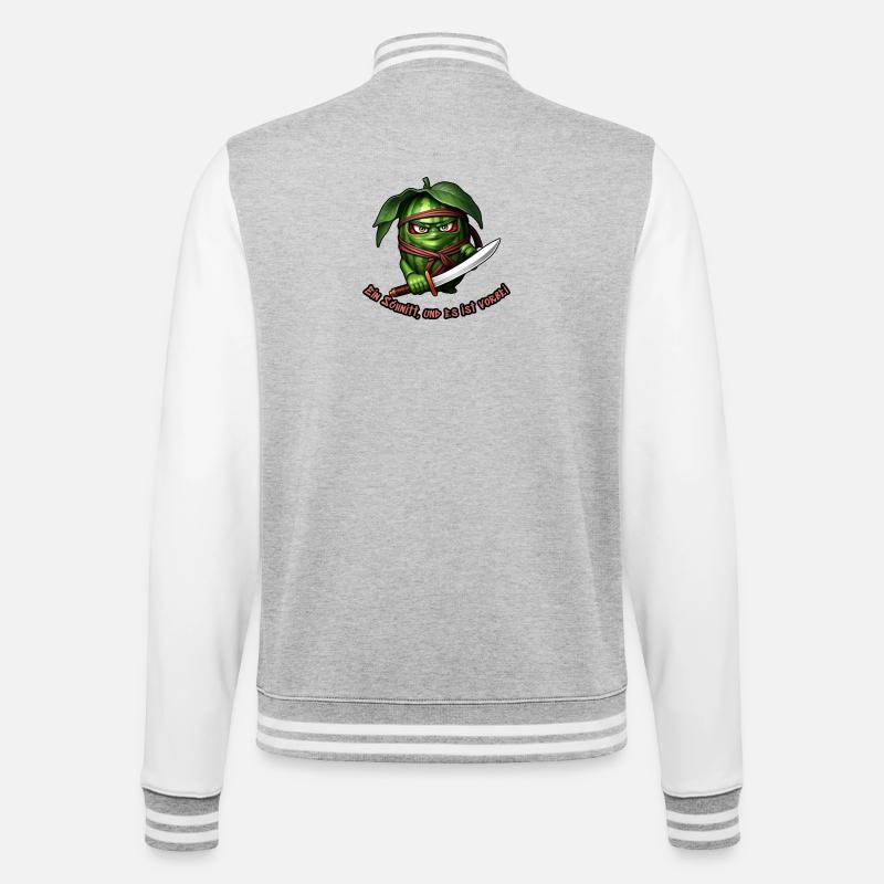 Ninja pastèque avec l’épée - Veste Teddy - gris chiné / blanc