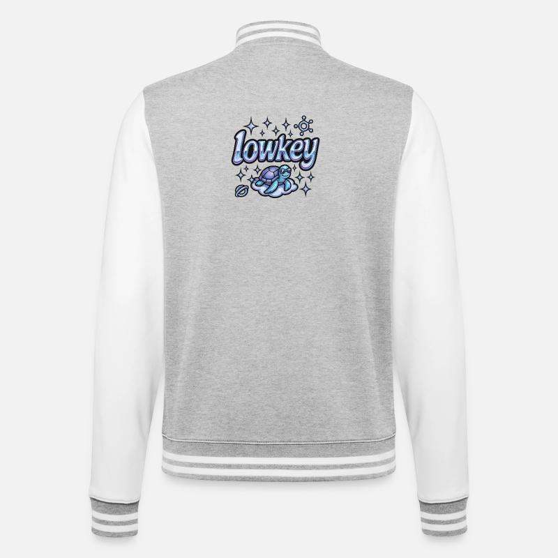 Lowkey turtle on cloud - College Sweat Jacket - heather grey/white