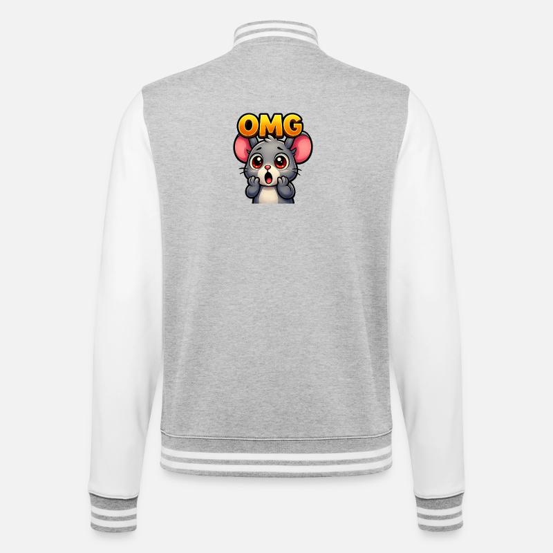 OMG Mouse - Veste Teddy - gris chiné / blanc