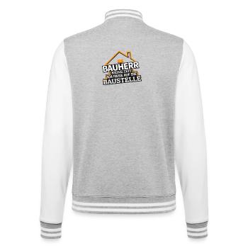 Builders' Saying - College Sweat Jacket - heather grey/white - Back - Marisol (170cm)