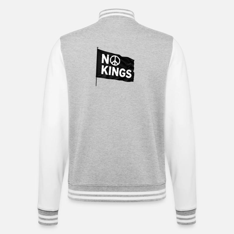 PAS DE ROIS Paix - Veste Teddy - gris chiné / blanc