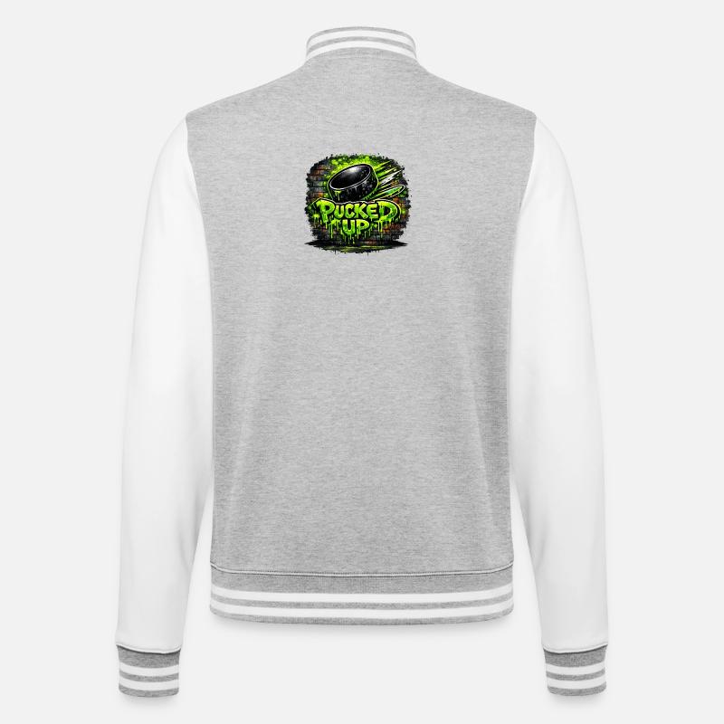 Néon graffiti décoiffé - Veste Teddy - gris chiné / blanc