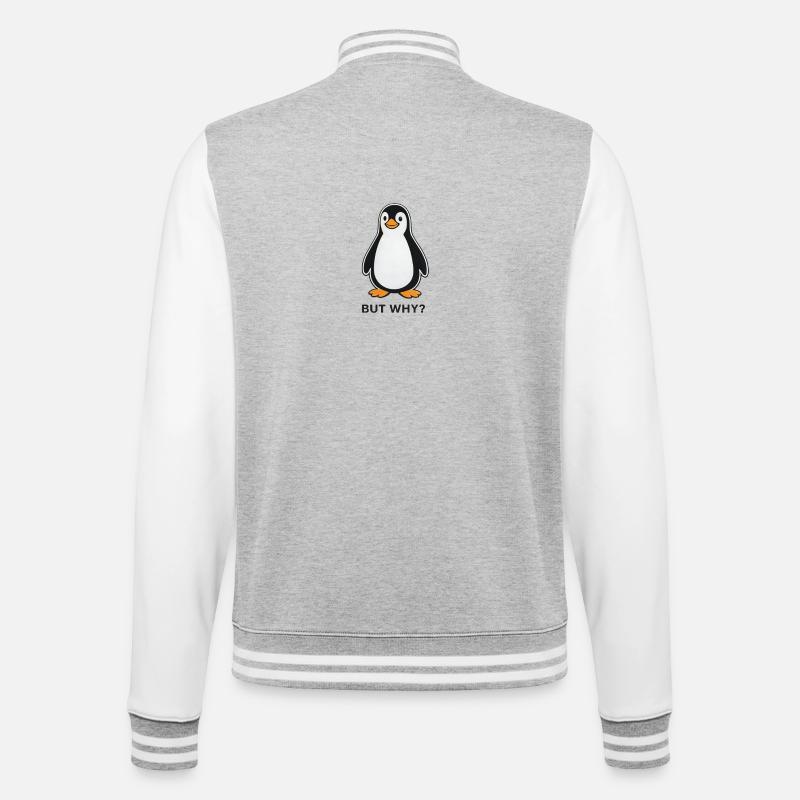 Mème Penguin Mais Why Why - Veste Teddy - gris chiné / blanc