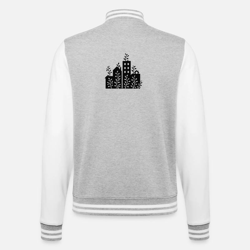 Skyline - College Sweat Jacket - heather grey/white