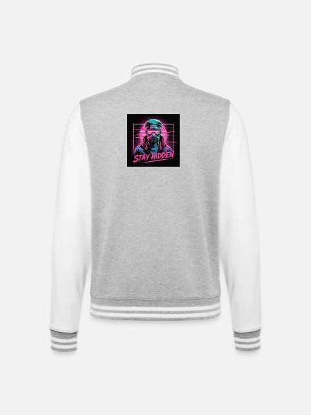 Stay Hidden Neon Mask - College Sweat Jacket - heather grey/white