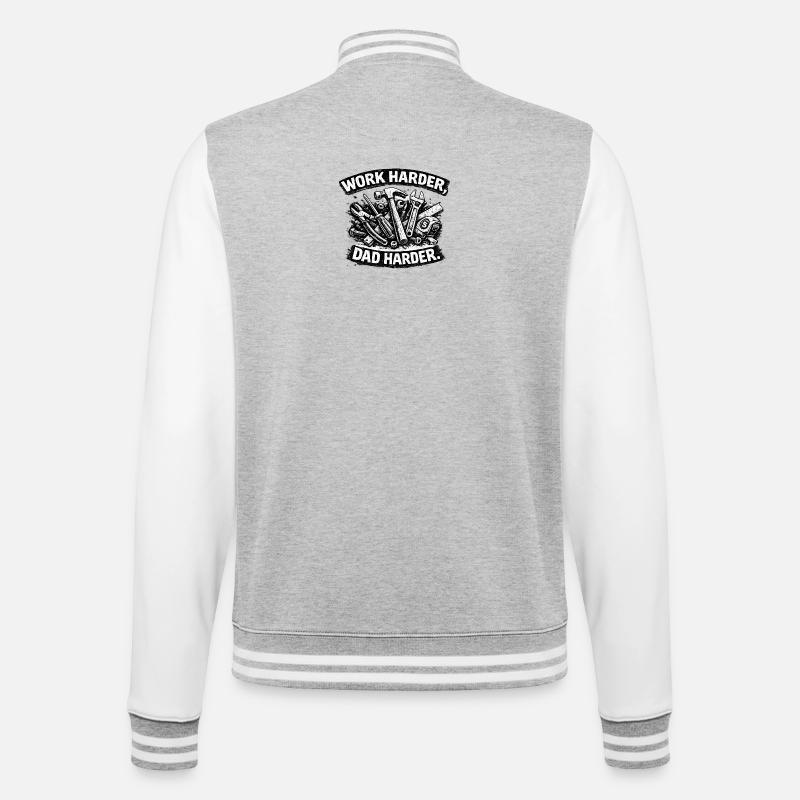 Father work: More commitment - College Sweat Jacket - heather grey/white
