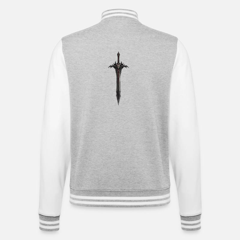 Dreadblade Skull Sword - College Sweat Jacket - heather grey/white