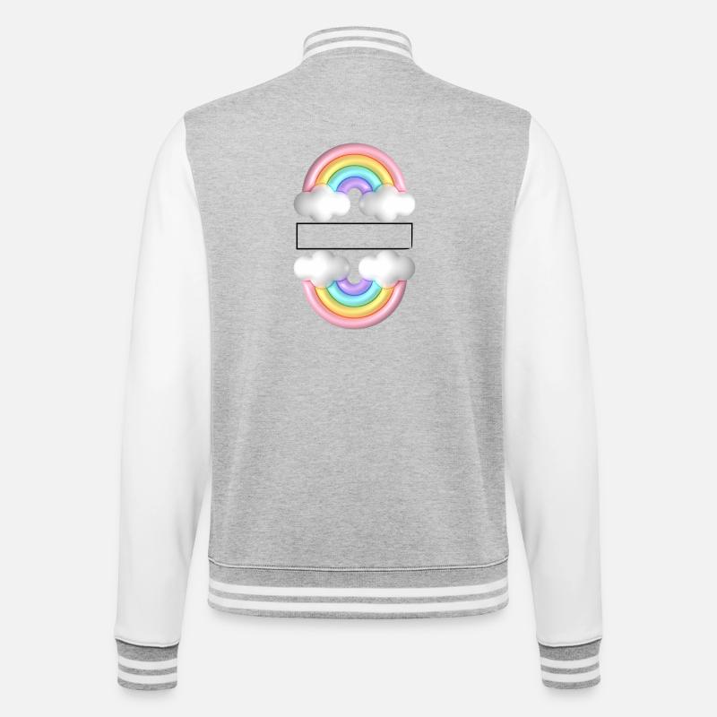rainbow - College Sweat Jacket - heather grey/white