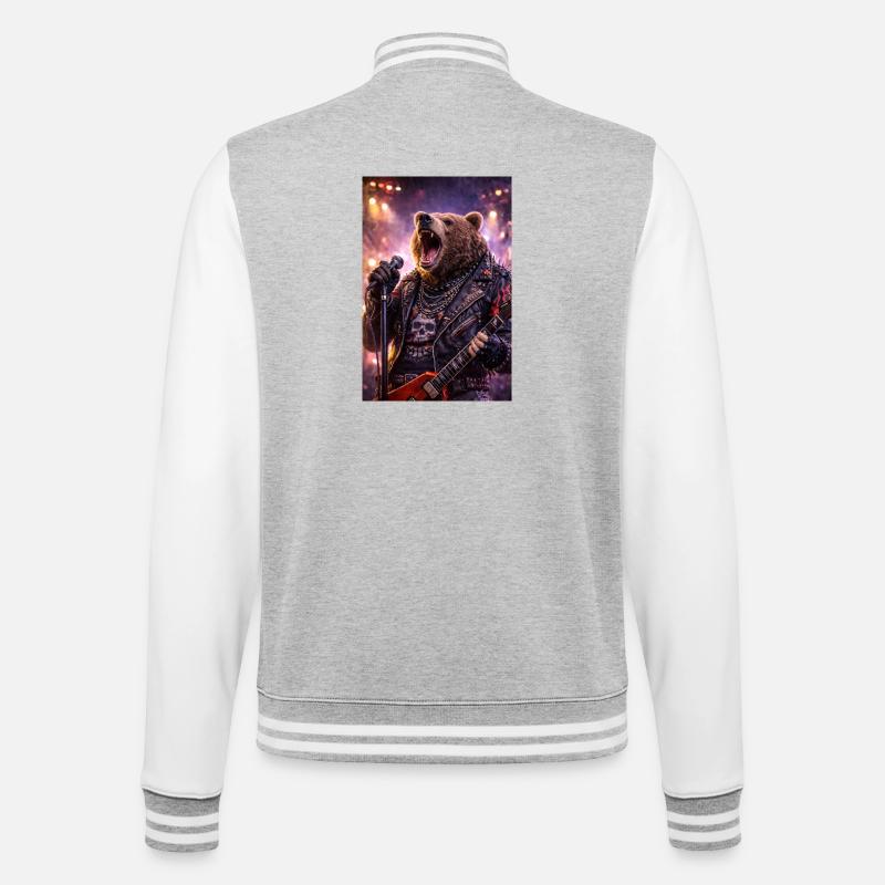 RockyZoo40 - College-Sweatjacke - Grau meliert/Weiß