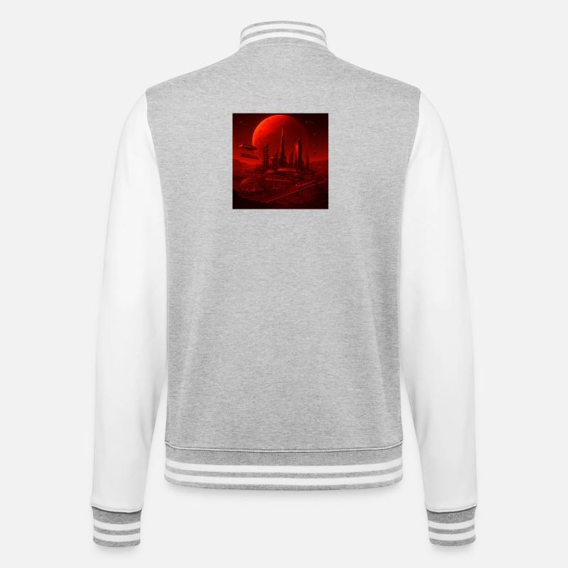 RockyZoo61 - College-Sweatjacke - Grau meliert/Weiß