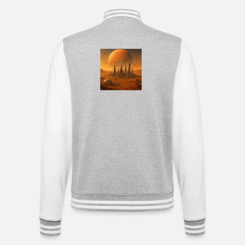 RockyZoo65 - College-Sweatjacke - Grau meliert/Weiß