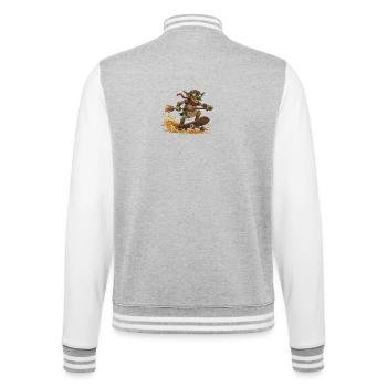 Goblin on skateboard - College Sweat Jacket - heather grey/white - Back - Marisol (170cm)