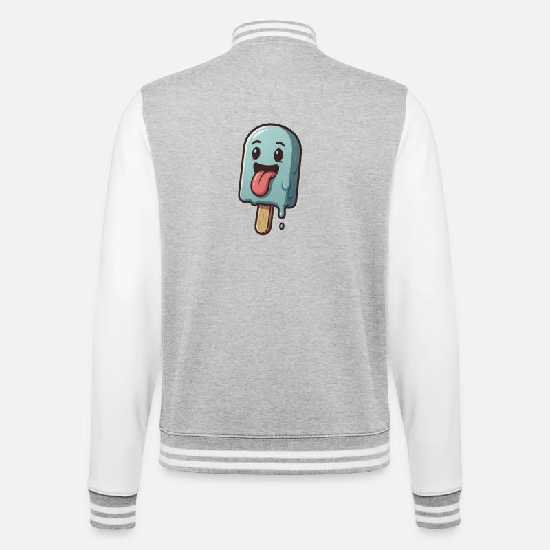 Glaces rieuses - Veste Teddy - gris chiné / blanc