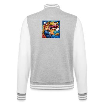 Mädchenkraft Comicheldin - College-Sweatjacke - Grau meliert/Weiß - Hinten - Marisol (170cm)