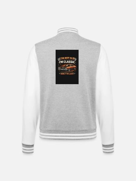 Old School Classic construit pour durer - Veste Teddy - gris chiné / blanc