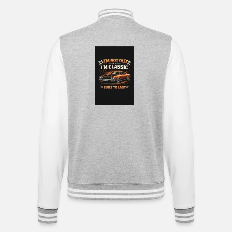 Old School Classic Built to Last - College-Sweatjacke - Grau meliert/Weiß