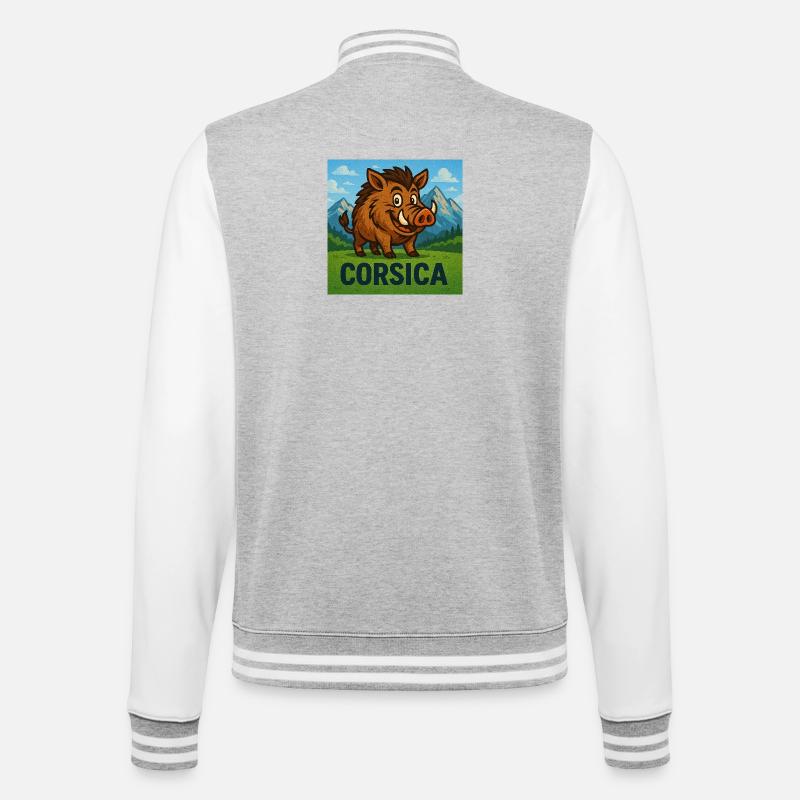 Cignale Corsu - Veste Teddy - gris chiné / blanc