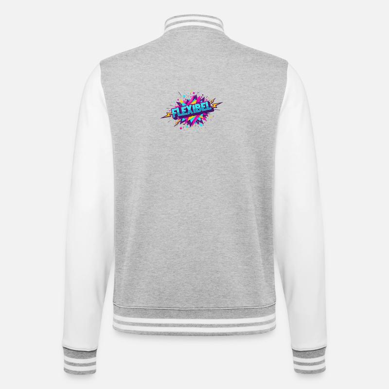 Flexibel Comic Neon Explosion - College-Sweatjacke - Grau meliert/Weiß