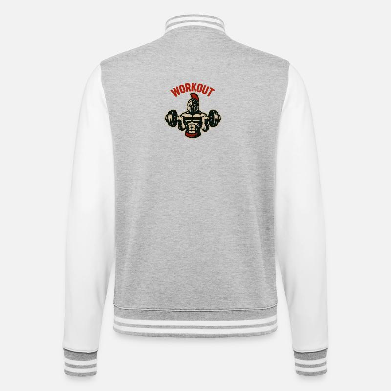 Gladiator Dumbbell Workout - College Sweat Jacket - heather grey/white