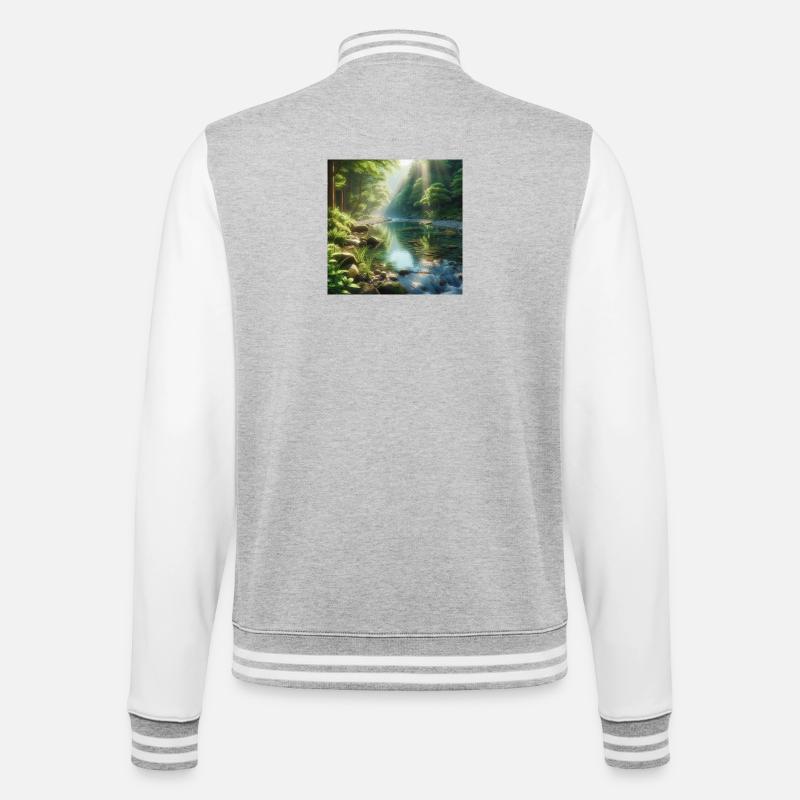 Quiet Skogsbäck - College Sweat Jacket - heather grey/white