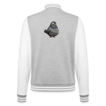 Grimmige Taube - College-Sweatjacke - Grau meliert/Weiß - Hinten - Marisol (170cm)