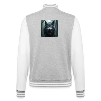 Loup agressif - Veste Teddy - gris chiné / blanc - Dos - Marisol (170cm)