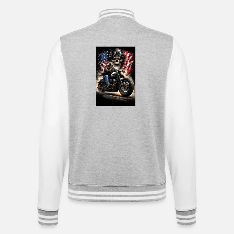 Freiheitsgeist - College-Sweatjacke - Grau meliert/Weiß