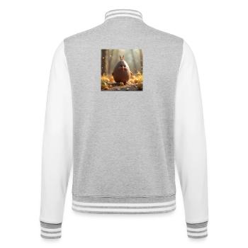 Ein Osterhase - College-Sweatjacke - Grau meliert/Weiß - Hinten - Marisol (170cm)