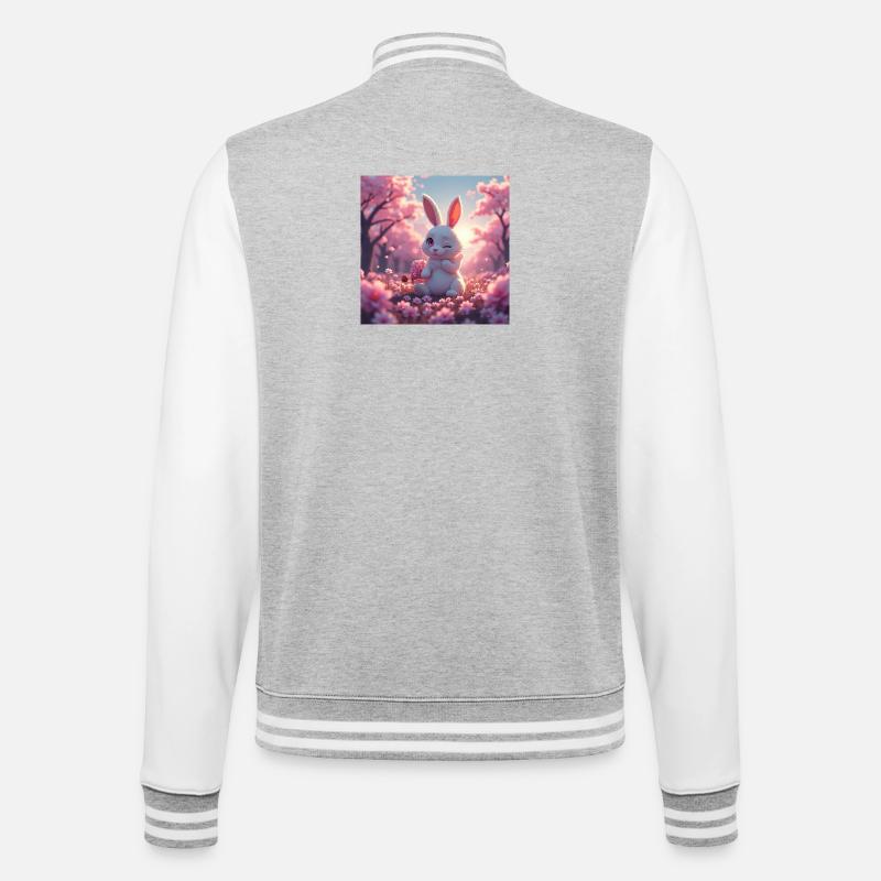 Easter Bunny - College Sweat Jacket - heather grey/white