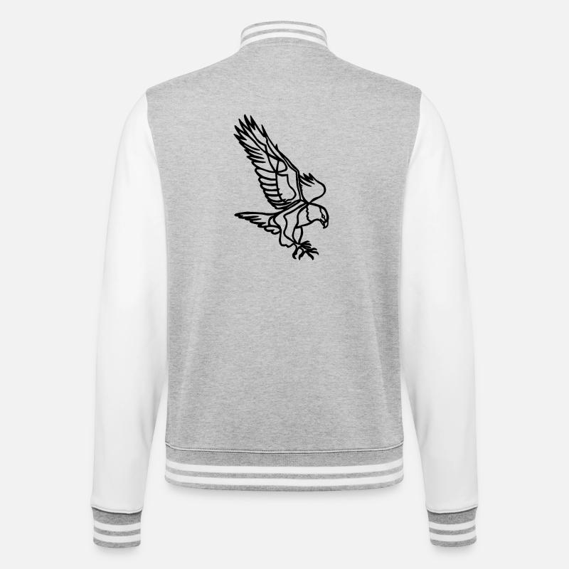 Black Eagle in Flight - College Sweat Jacket - heather grey/white