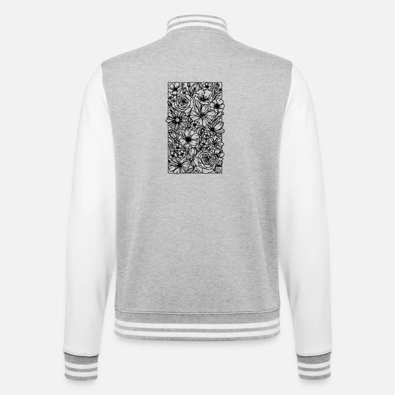 Fleur - Veste Teddy - gris chiné / blanc