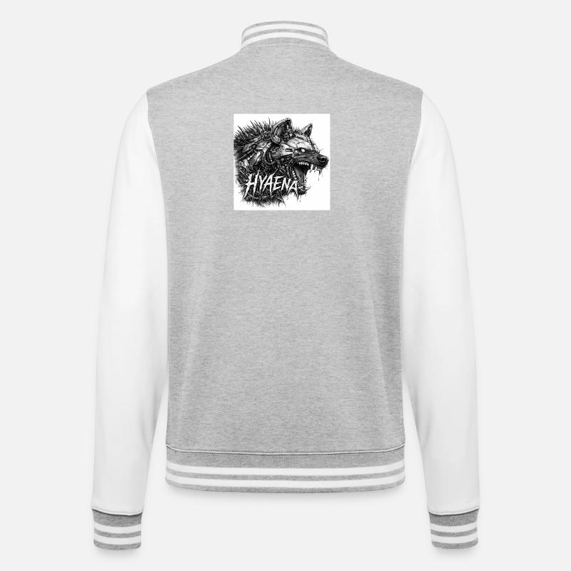 Cyber- Hyäne Armor - College-Sweatjacke - Grau meliert/Weiß