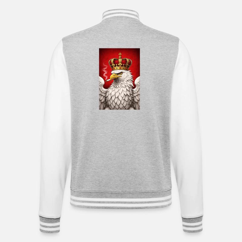 Polish Eagle - College Sweat Jacket - heather grey/white