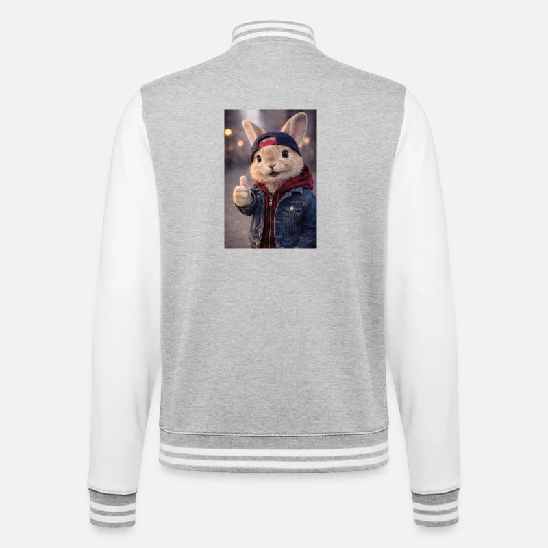 Sweat à capuche Pullover en jean - Veste Teddy - gris chiné / blanc