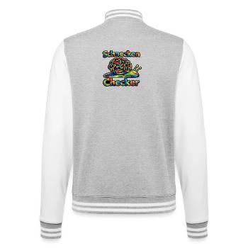 Schnecken Checker Regenbogen - College-Sweatjacke - Grau meliert/Weiß - Hinten - Marisol (170cm)
