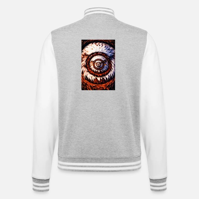 Spring Spiral with Spring Patterns - College Sweat Jacket - heather grey/white