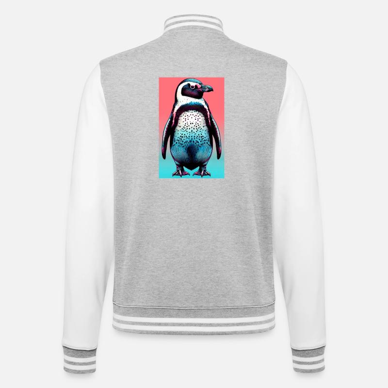 pingouin - Veste Teddy - gris chiné / blanc