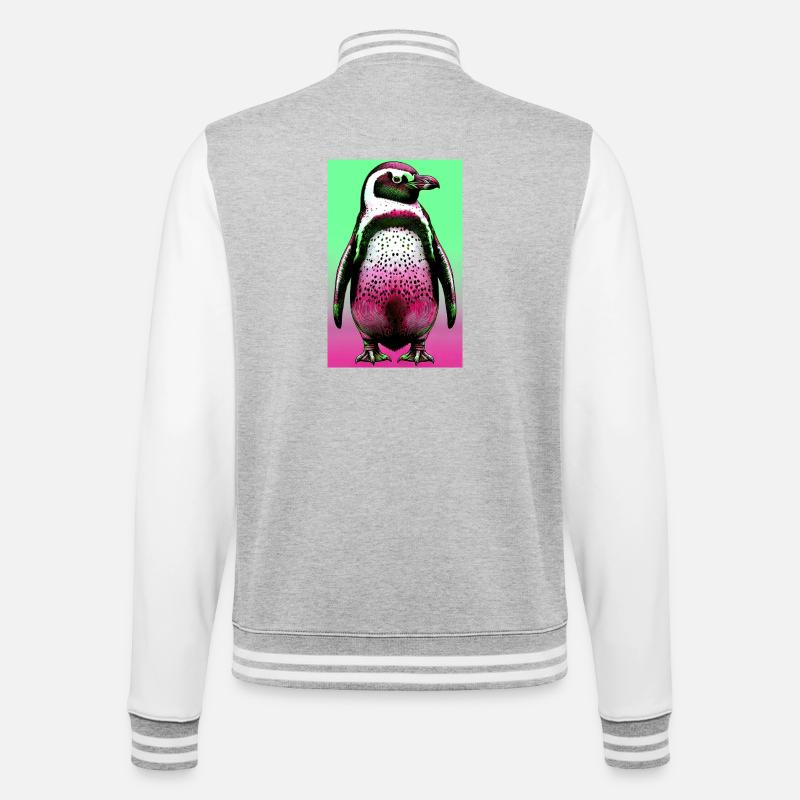 pingouin - Veste Teddy - gris chiné / blanc