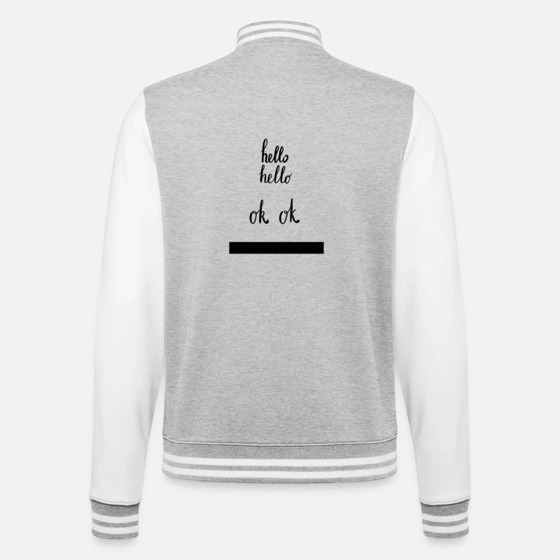 Hello Hello - College Sweat Jacket - heather grey/white