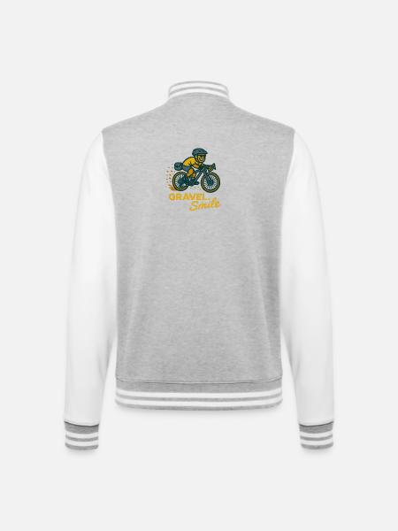 Gravelbiker_Smile - College-Sweatjacke - Grau meliert/Weiß