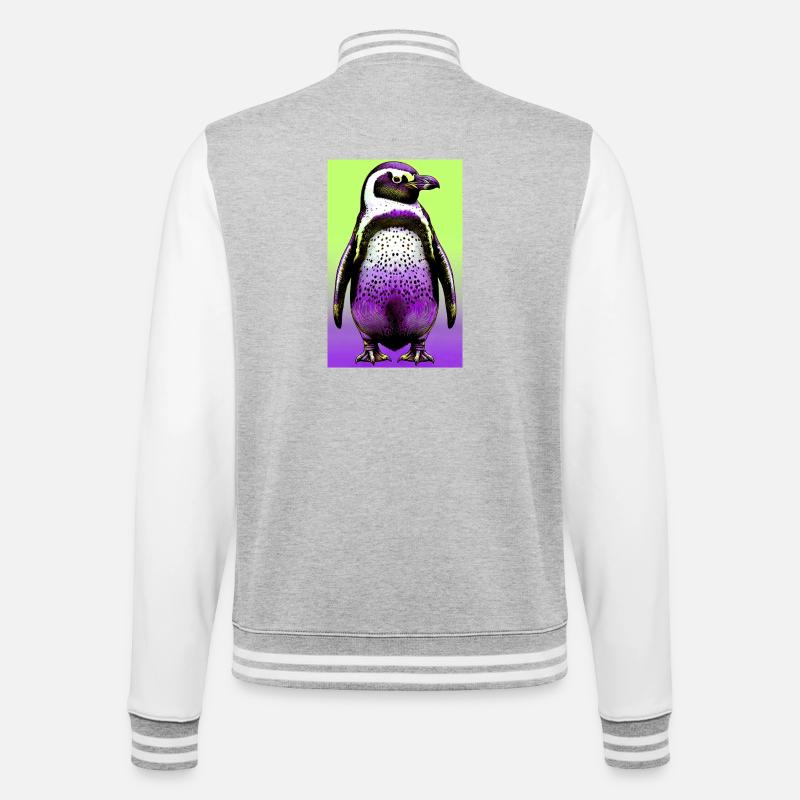 pingouin - Veste Teddy - gris chiné / blanc