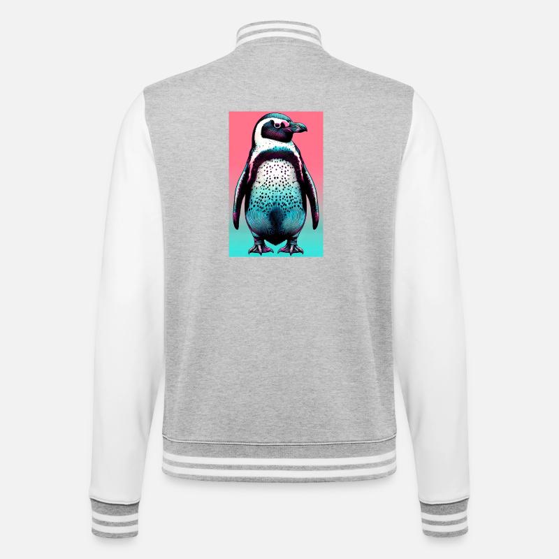 penguin - College Sweat Jacket - heather grey/white