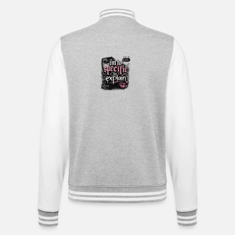 Too specific to explain – Gothic Pink - College Sweat Jacket - heather grey/white