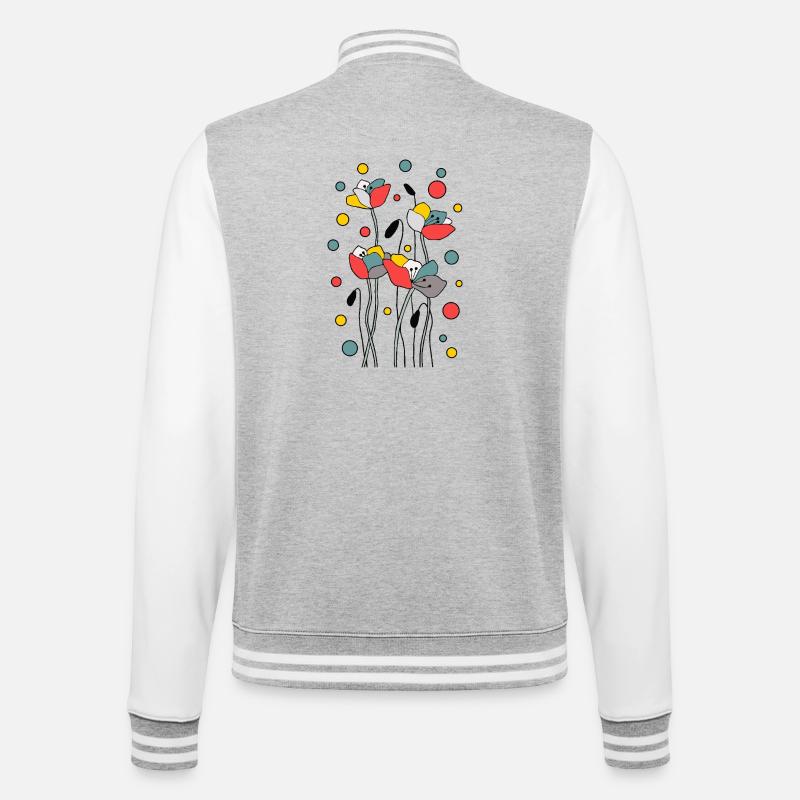 Fleur - Veste Teddy - gris chiné / blanc