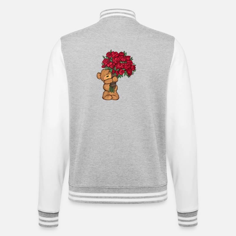 Baer_Blumen - College Sweat Jacket - heather grey/white