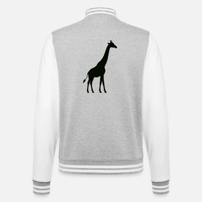 Giraffe - College Sweat Jacket - heather grey/white