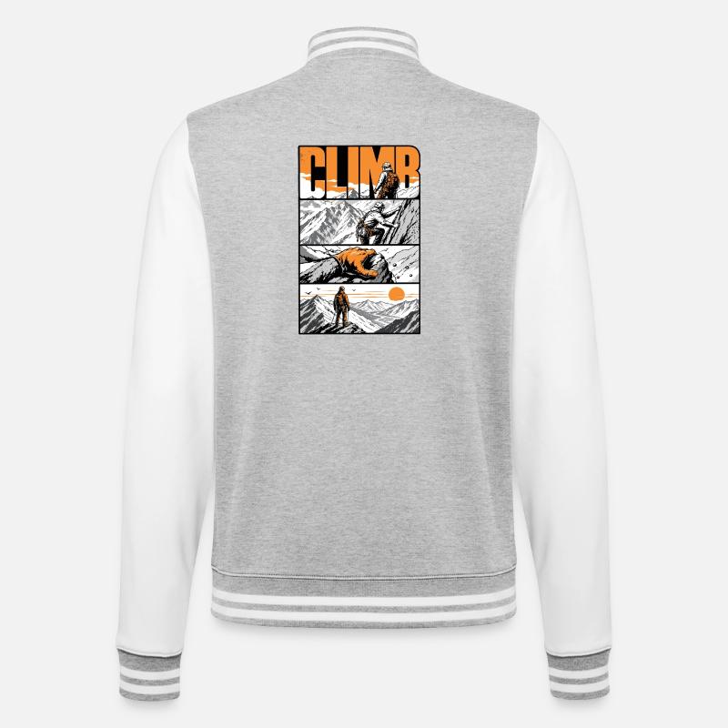 Summit Mountain Climber - College-Sweatjacke - Grau meliert/Weiß