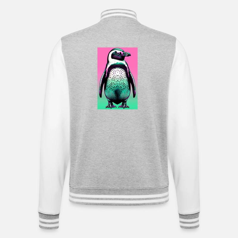 penguin - College Sweat Jacket - heather grey/white