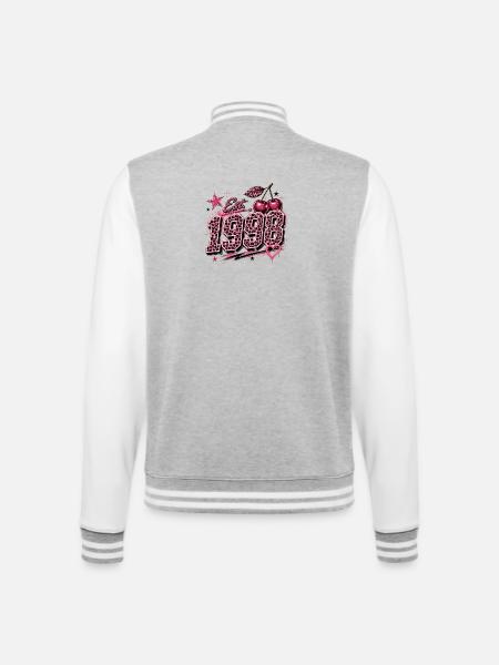 Est. 1998 Pink Leopard Birthyear - College Sweat Jacket - heather grey/white